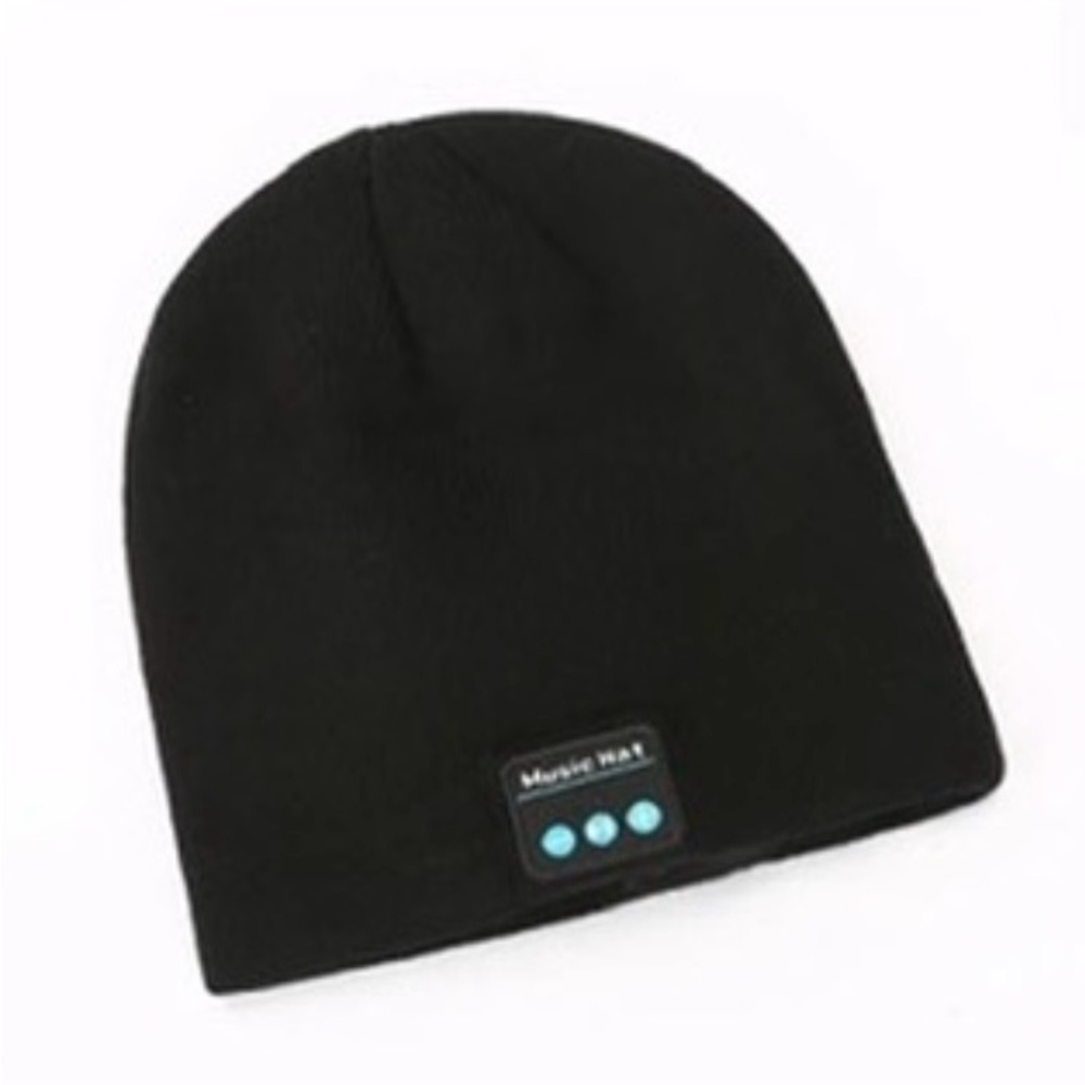 Black Bluetooth Knit Beanie Hat, NEW, Unisex